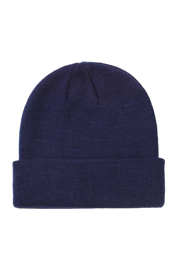 Cotton Double Layer Knit Daily Cuffed Beanie Hat Knit Warm Thick Acrylic Winter Hats for Girls, Slouchy Beanies Cuffed Skull Cap Warm Ski Hat