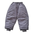thumbnail image 1 of CPNG Cotton Padded Pants for Kids Girls Boys Winter Skiing Pants Windproof Thick Warm Activewear Snowpant Outdoor Sport Pants(Grey,18-24 Months), 1 of 7
