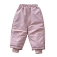 thumbnail image 1 of CPNG Cotton Padded Pants for Kids Girls Boys Winter Skiing Pants Windproof Thick Warm Activewear Snowpant Outdoor Sport Pants(Pink,11-12 Years), 1 of 7