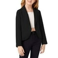 thumbnail image 1 of CPNG Girls Blazer Jacket Solid Color Lapel Office Casual Lightweight Plus Size Ruched 3/4 Sleeve Blazer Jacket Suit Open Front Long Sleeve Blazers, 1 of 5