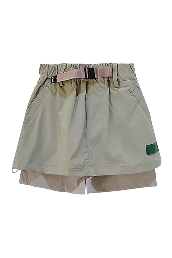 Girls Cargo Skorts Summer Lightweight Athletic Sport Skirt Shorts Kids Solid Color Sporty Casual Hiking Sports Skorts