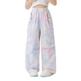 thumbnail image 1 of CPNG Girls Casual Baggy Cargo Pants Summer Multi-Pocket Quick Drying Wide Leg Pants Loose Elastic Waist Fashion Cargo Trousers(Colorful,12-13 Years), 1 of 9