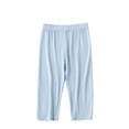 thumbnail image 1 of CPNG Girls Casual Capri Leggings Tight Bottom Pants Stretch Leggings Solid Color Elastic High Waisted Athletic Leggings(Blue,13-14 Years), 1 of 9