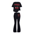 thumbnail image 1 of CPNG Girls Cherry Print Outfits Round Neck Short Sleeved T Shirts and Matching Flare Pants 2 Pieces Casual Cute Sweatsuits Set, 1 of 5