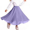 thumbnail image 1 of CPNG Girls Cotton Long Maxi Long Skirt Ankle Length High Waisted Solid Color Skirts Comfortable Casual Flowy Skirts(Purple,12-13 Years), 1 of 6