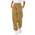 thumbnail image 1 of CPNG Girls Daily Baggy Straight Leg Sweatpants High Waist Elastic Waist Solid Color Wide Leg Athletic Workout Casual Pants Joggers(Gold,5-6 Years), 1 of 7
