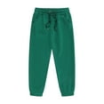 thumbnail image 1 of CPNG Girls Daily Baggy Sweatpants High Waist Elastic Waist Drawstring Solid Color Straight Leg Workout Casual Pants Joggers(Green,12-13 Years), 1 of 7