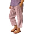 thumbnail image 1 of CPNG Girls Daily Casual Baggy Striped Pants Teen Girls Straight Soft Pants Loose Pockets Elastic Waist Pants(Red,3-4 Years), 1 of 5