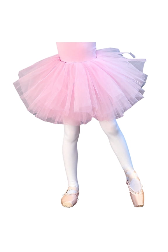 Girls Daily Short Skirt Mesh Tulle Skirt Dance Veil Skirt Fluffy Skirt Dance Skirt Birthday Skirt Pompous Skirt Ballet Skirt(Pink,8-12 Years)