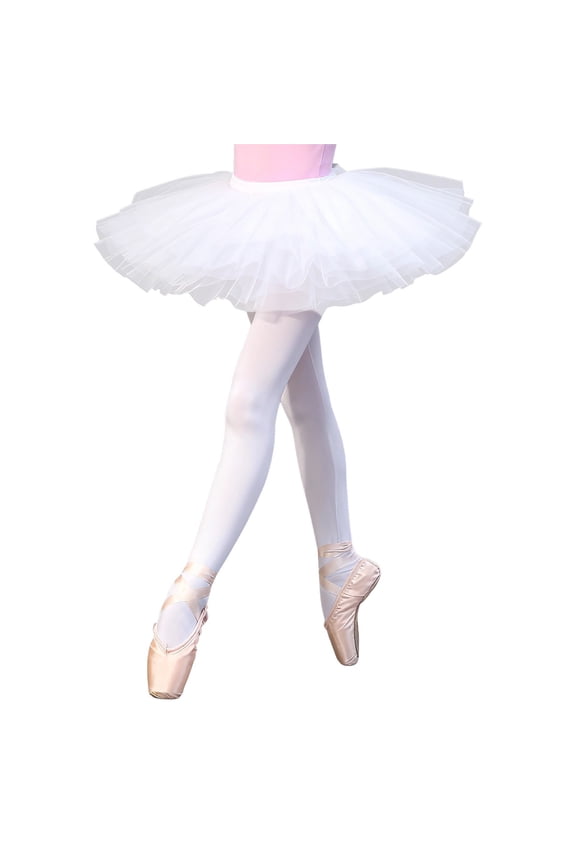 Girls Daily Short Skirt Mesh Tulle Skirt Dance Veil Skirt Fluffy Skirt Dance Skirt Birthday Skirt Pompous Skirt Ballet Skirt(White,3-7 Years)