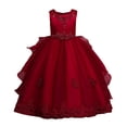 thumbnail image 1 of CPNG Girls' Elegant Sleeveless Lace & Tulle Flower Girl Dress with Embellished Bodice & Ruffled Skirt – Perfect for Weddings, Birthday Parties, and Special Occasions, 1 of 9