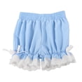 thumbnail image 1 of CPNG Girls Fashion Lace Trim Shorts Summer Thin Solid Color Loose Casual Shorts Elastic High Waist Shorts(Sky Blue,11-12 Years), 1 of 5