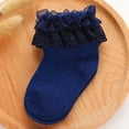 thumbnail image 1 of CPNG Girls Frilly Ruffle Socks Double Lace Turn Cuff Fluffy Frilly Ankle Dress Socks Cute Pearls Lace Socks for Toddler Girls Dress and Daily, 1 of 2