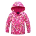 thumbnail image 1 of CPNG Girls Hooded Jacket Rainproof Windproof Windbreaker Coat with Colorful Print Fleece Lined Warmth Hiking Windbreaker, 1 of 7