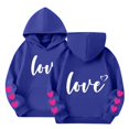 thumbnail image 1 of CPNG Girls Hoodies Tops Love Heart Print Long Sleeve Hooded Sweatshirts with Front Pocket Kids Loose Fit Daily Pullover Sweatshirt, 1 of 5