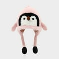 thumbnail image 1 of CPNG Girls Knit Hat Soft Thermal Knit Cap Cute Penguin Plush Fuzzy Beanie Hats Boys Winter Warm Flecce Lining Cap with Earflap for Outdoor Cold Weather, 1 of 4