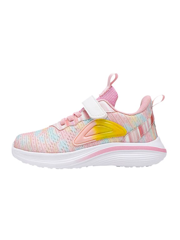 Girls Knit Mesh Sneakers Gradient Breathable Non Slip Sport Shoes Lightweight Casual Running Shoes with Cushioned Comfort Midsole