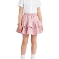 thumbnail image 1 of CPNG Girls Layered Cake Skirt Sweet High Waist Solid Color A-line Casual Pleated Skirts Ruffled Mini Cake Skirts(Pink,3-4 Years), 1 of 8