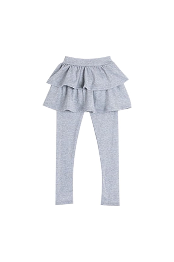 Girls Leggings with Skirt Kids Clothes Ruffle Tutu Uniform Pants Kids Cotton Footless Tights 2 12 Years Regular Solid Skirt Pants Casual Pants