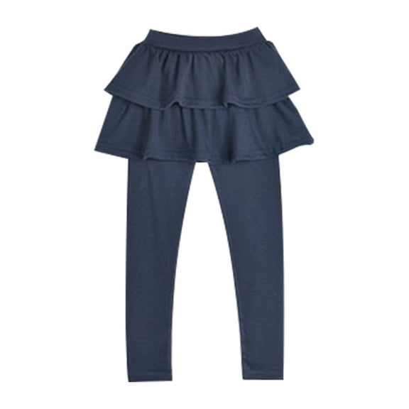 CPNG Girls Leggings with Skirt Kids Clothes Ruffle Tutu Uniform Pants Kids Cotton Footless Tights 2 12 Years Regular Solid Skirt Pants Casual Pants