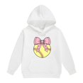 thumbnail image 1 of CPNG Girls Oversized Hoodie Softball Bow Printed Long Sleeve Hooded Pullover Sweatshirt Comfort Loose Casual Hoodie Sweatshirt Tops, 1 of 5