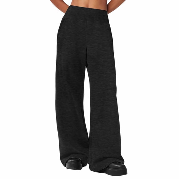 CPNG Girls Oversized Sweatpants Elastic High Waist Solid Color Daily Casual Sweat Pants Straight Wide Leg Baggy Joggers(Black,13-14 Years)
