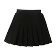 thumbnail image 1 of CPNG Girls Preppy Pleated Skirts High Waisted Solid Color A Line Mini Skirt School Uniform Skater Skirts(Black,7-8 Years), 1 of 7
