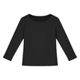 thumbnail image 1 of CPNG Girls Ribbed Knit Long Sleeve Shirts Kids Crewneck T Shirt Daily Classic Comfort Casual Pullover Blouse Tops(Black,7-8 Years), 1 of 7