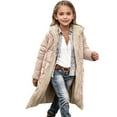 thumbnail image 1 of CPNG Girls Sherpa Fleece Lined Jacket Reversible Padded Down Jackets Thick Hooded Long Sleeve Full Zip Up Long Parka Winter Windproof Thermal Coat, 1 of 2