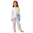 thumbnail image 1 of CPNG Girls Sleepwear Set Tie Dye Crewneck Long Sleeve Top and Matching Pants Soft Comfy Loungewear 2 Piece Set, 1 of 4