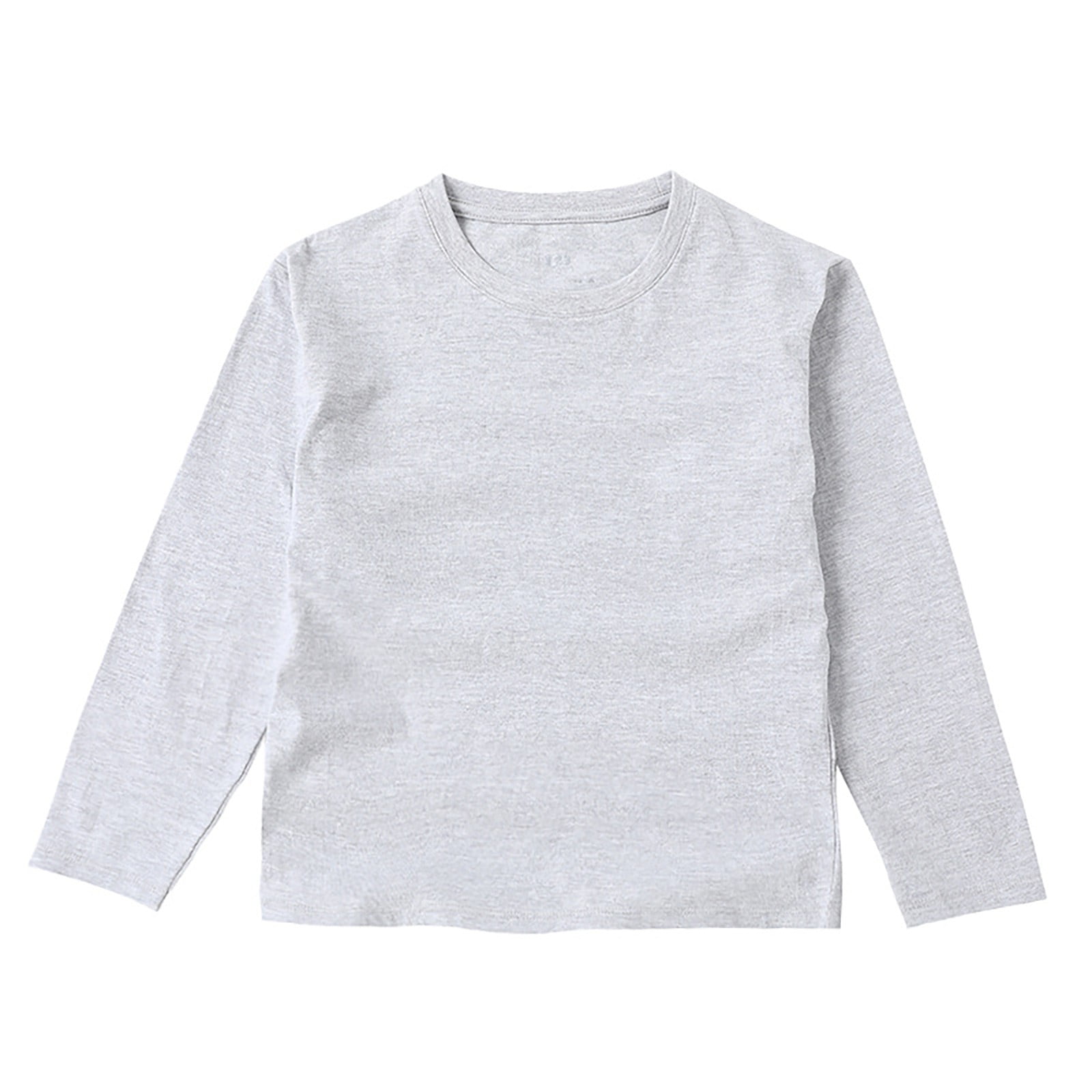 CPNG Girls Solid Color Long Sleeve Shirts Kids Crewneck T Shirt Curved ...