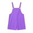 thumbnail image 1 of CPNG Girls Solid Color Short Overalls Sleeveless Suspender Romper Cute Short Jumpsuit with Adjustable Strap(Purple,5-6 Years), 1 of 7
