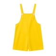 thumbnail image 1 of CPNG Girls Solid Color Short Overalls Sleeveless Suspender Romper Cute Short Jumpsuit with Adjustable Strap(Yellow,5-6 Years), 1 of 7