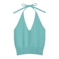 thumbnail image 1 of CPNG Girls Spaghetti Straps Tie Halter Neck Camisole Vest Summer Solid Color Trendy V Neck Strap Tank Top, 1 of 7