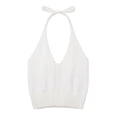 thumbnail image 1 of CPNG Girls Spaghetti Straps Tie Halter Neck Camisole Vest Summer Solid Color Trendy V Neck Strap Tank Top, 1 of 7