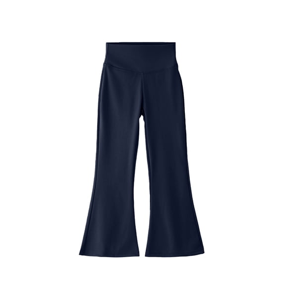 CPNG Girls Spring Autumn Solid Color Flare Pants High Waist Bell Bottom Stretchy Slim Fit Soft Leggings Fashion Streetwear(Grey,5-6 Years)