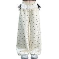 thumbnail image 1 of CPNG Girls Sweatpants Sweet Bow Print Elastic High Waist Wide Leg Baggy Pants with Lace Trim Loose Street Style Casual Pants, 1 of 8