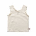 thumbnail image 1 of CPNG Girls Tank Tops Ribbed Sleeveless Crew Neck Solid Color Undershirts Camisole Bow Embroidery Lace Trim Cute Summer Cami, 1 of 8