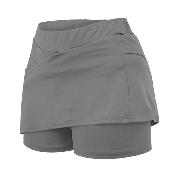 CPNG Girls Tennis Skirt Yoga Skirts with Pockets Sport Short Skirt Solid Color High Waist Elastic Golf Skort Athletic Workout Skirt