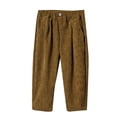 thumbnail image 1 of CPNG Girls Vintage Corduroy Pants Spring Autumn Loose Casual Pants Straight Wide Leg Elastic Waist Baggy Pants(Light Yellow,7-8 Years), 1 of 4