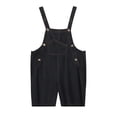 thumbnail image 1 of CPNG Girls and Boys Denim Short Overalls Adjustable Straps Overalls Kids Casual Loose Fit Streetwear Performance Suspender Shorts(Black,15-16 Years), 1 of 9