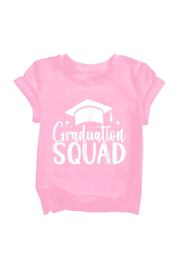 Girls and Boys Graduation T-Shirt Crewneck Short Sleeve Casual Tee Top Graduation Cap Graphic Summer Loose T Shirts
