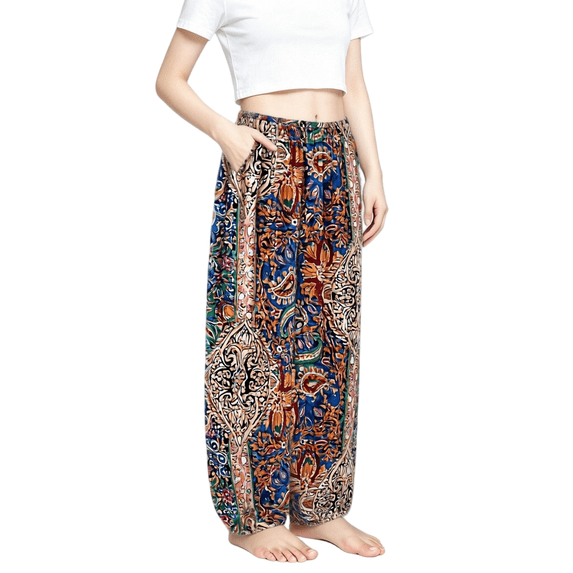 CPNG Girls and Boys Jogger Sleeping Pants Elastic Waistband Lounge Pants Solid Color Flower Printed Homewear Pants