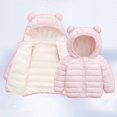 thumbnail image 1 of CPNG Infant Baby Girls Boys Hooded Snowwear with Bear Ears Toddler Down Jacket Outerwear Lining Coat Light Puffer Padded Outwear Kids Winter Warm Jacket, 1 of 4
