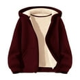 thumbnail image 1 of CPNG Kid Boys Girls Hoodies Winter Warm Lined Fleece Hooded Sweatshirts with Pocket Thermal Jacket Full Zip Up Thick Sherpa Jacket Daily Casual Fashion Coats, 1 of 3