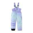 thumbnail image 1 of CPNG Kid's Boys Girls Snow Bib Pants Winter Windproof Ski Pants Outdoor Thickened Insulated Warm Snow Ski Bib Overalls(Light Violet,13-14 Years), 1 of 7