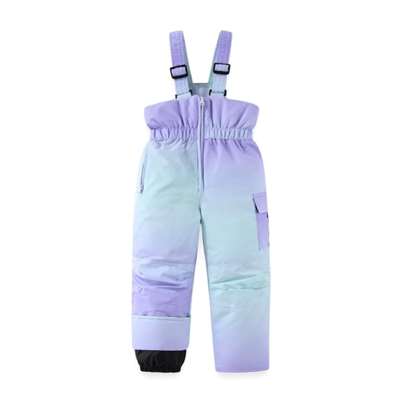 CPNG Kid's Boys Girls Snow Bib Pants Winter Windproof Ski Pants Outdoor Thickened Insulated Warm Snow Ski Bib Overalls(Light Violet,3-4 Years)