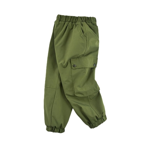 CPNG Kids Boys Girls Streetwear Loose Parachute Cargo Pants Elastic Waist Casual Jogger Pants Winter Fleece Lined Ski Waterproof Snowboarding Snow Pants