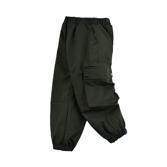 CPNG Kids Boys Girls Streetwear Loose Parachute Cargo Pants Elastic Waist Casual Jogger Pants Winter Fleece Lined Ski Waterproof Snowboarding Snow Pants