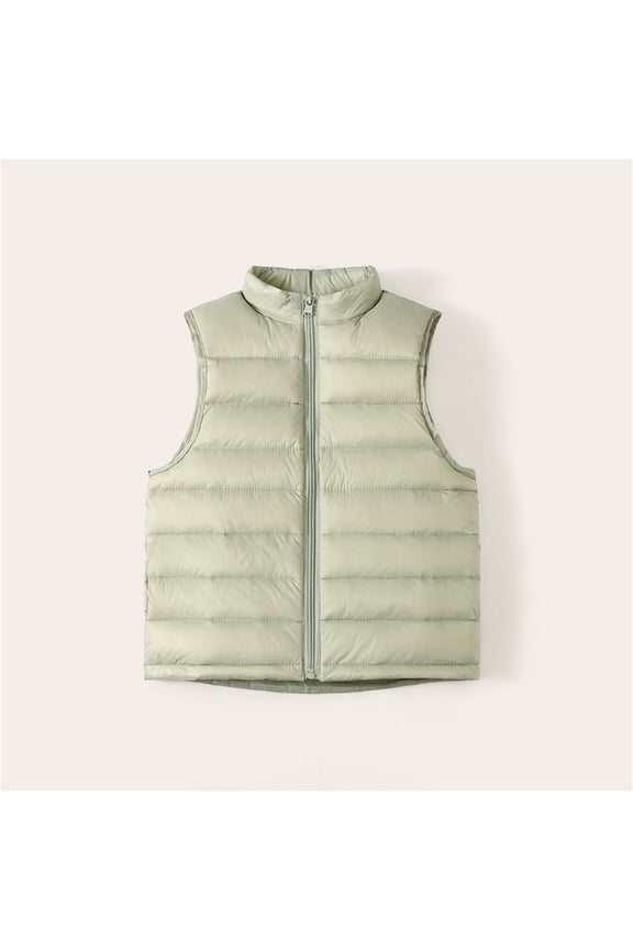Kids Boys Girls Winter Down Jacket Puffer Vest Lightweight Sleeveless Packable Lightweight Down Vest Jacket with Pockets Quilted Full Zip Outerwear
